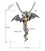 Xusamss Mens Punk Titanium Steel Dragon Sword Wing Pendant Necklaces