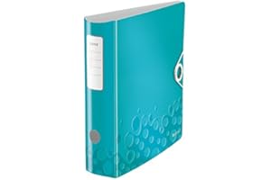 LEITZ Quality 3 Ring Binder Folder ActiveWOW80 mm ice blue