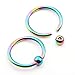 PiercingJ 8pcs 6-12mm Stainless Steel Captive Bead Ring CBR Hoop Helix Tragus Ear Lobe Earring Nose Ring