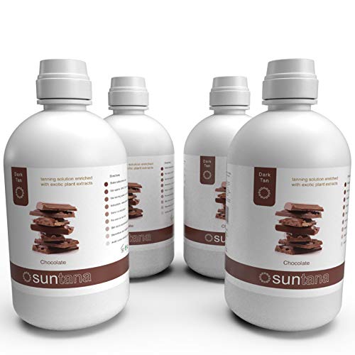 Suntana Spray Tan Chocolate Fragranced Sunless Tanning Solution, Dark Tan, 12% DHA - 128oz (4 Litre)