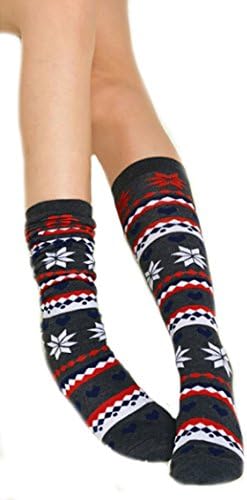 Unigds Chrismas Xmas Women Socks Warm Cotton Santa Claus Snowflake Fashion Stocking