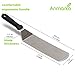 Metal Spatula Stainless Steel and Scraper - Professional Chef Griddle Spatulas Set of 3 - Heavy Duty Accessories Great for Cast Iron BBQ Flat Top Grill Skillet Pan - Commercial Grade