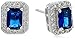 Crystalline Azuria Set with Blue Simulated Sapphire Zirconia Crystals Pendant Necklace 18 inches Stud Earrings 18K White Gold Plated for Women