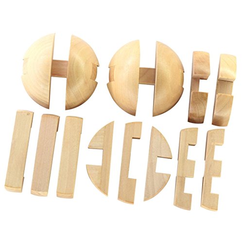 Morecome Wooden Intelligence Toy Brain Teaser Game 3D IQ Puzzle for Kids Adults (A)