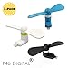 P46 Digital B01JIM9TCU Mini Bundle of Blue Black and White Fan for iPhone - 3 Count