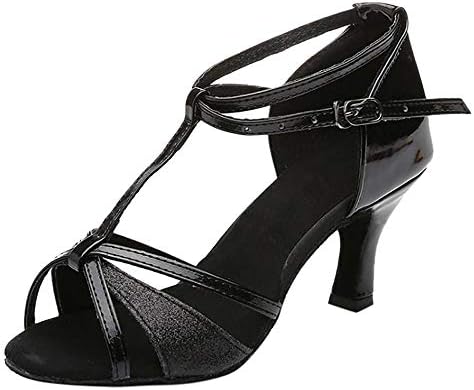 Oliviavan Girl Latin Dance Shoes Women's Med-Heels Satin Shoes Party Tango Salsa Dance Shoes