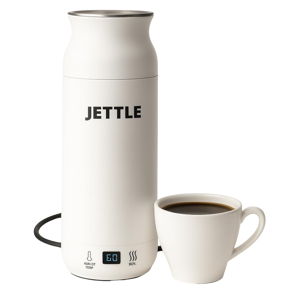 Photo 1 of Jettle Electric Kettle - Travel Portable Heater for Coffee Tea Milk Soup - Stainless Steel Travel Water Boiler tea pot with Temperature Control - LED - Automatic Power Off - 450ml - Kitchen Appliance