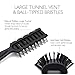 Baasha Hair Brush, Vent Brush For Men & Women, Vent Brushes For Hair, Vented Brush For Blow Drying, Mens Short Hair Brush With Ball Tipped Bristles, Best Mens Vented Brush For Wet or Dry Hair - Black