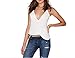 Archie Vince Womens V-neck Open Back Cross Spaghetti Strap Tank Top Camisole White