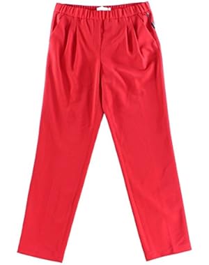 Calvin Klein Women's Petite Pull-On Gathered Pants Red 10P