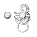 NOUMANDA Crystal White Swan Magnetic Eyeglass Pin Brooch Glasses Spec Spectacles Sunglasses Clip Holder