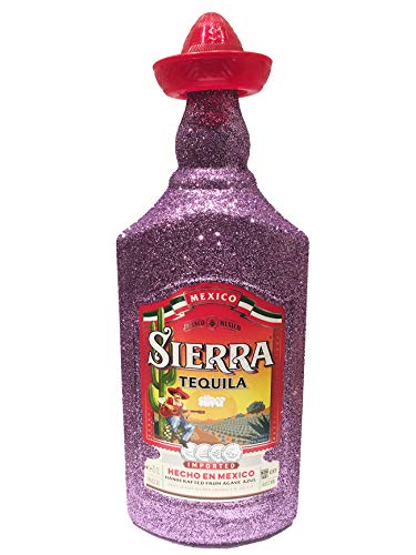 Sierra Tequila Silver 70cl (38% Vol) - Bling Glitzerflasche in Lilac Lila
