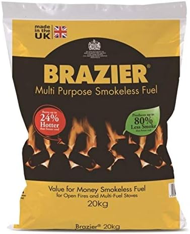 Suregreen Brazier Smokeless Coal Fuel | 20kg Bag | Open Fire & Stove | Long Burn