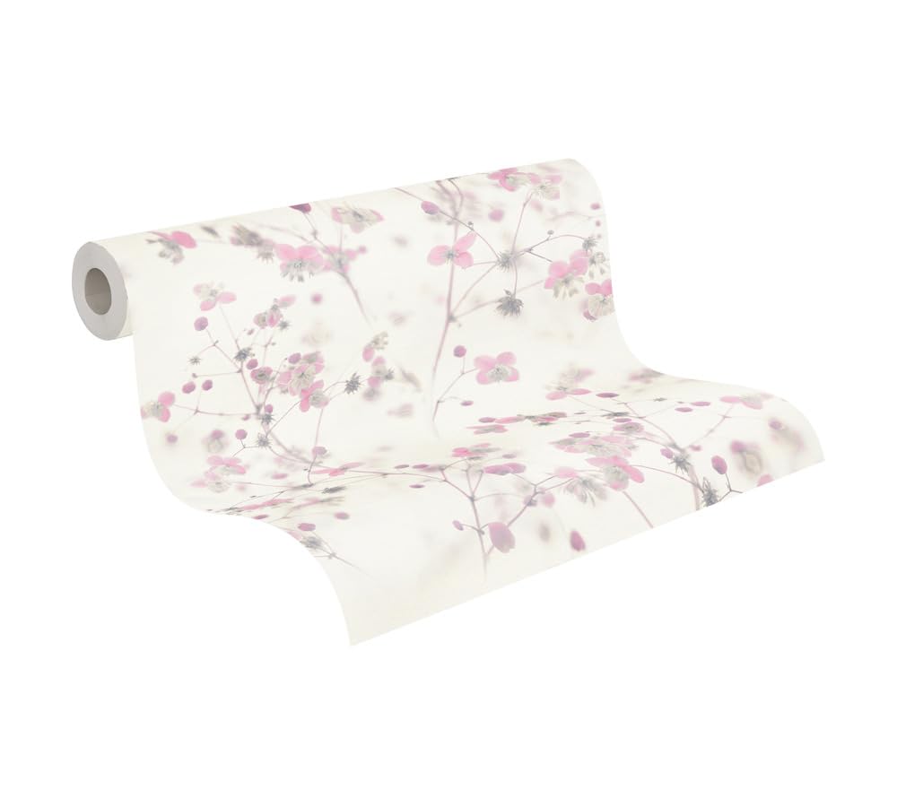 A.S. Création PintWalls 387264 Non-Woven Wallpaper Pink White Floral Grey 10.05 x 0.53 m Made in Germany