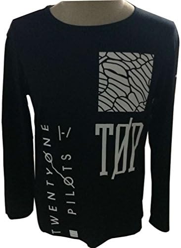 Shinegirl Men's Long Sleeve T Shirt Twenty One Pilots Print Vetement Homme Shirts (M, Black1)
