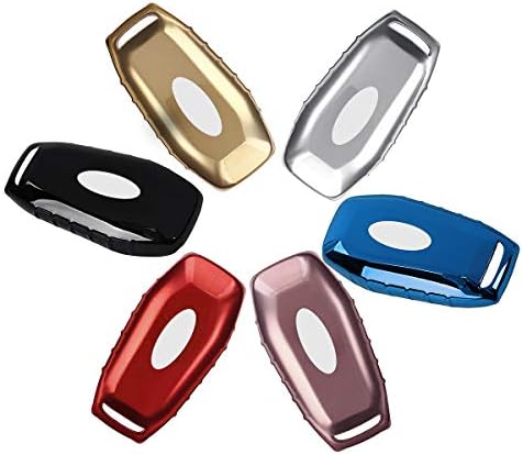 AAlamor TPU Remote Key Case Fob Cover Anti-slip for Ford Fusion Explorer Lincoln MKZ MKC MKX - Silver