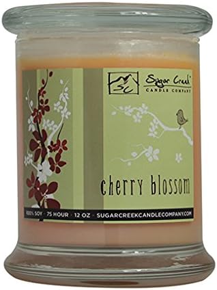 Cherry Blossom Natural Scented Soy Wax 12oz Candle. Aromatherapy Soy Candles Burn Cleaner ~ Longer ~ Non-Toxic ~ 100% Yinzer Made in the USA ~ Used For Special Occasions ~ Sugar Creek Candles