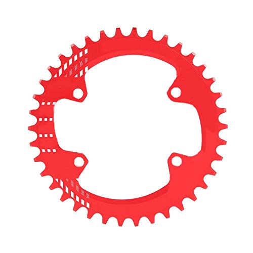 Keenso Bicycle Chainring, 96 Bcd Chainring BCD 96MM Narrow Wide 32T 36T 38T Chainring Single Chain Ring for M6000 M7000 M8000 (32T-Red)