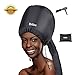 Bonnet Hood Hair Dryer Attachment Soft Adjustable Bonnet Hooded hair dryer Attachment for Natural Curly Textured Hair Care Mask Cap for Drying Styling Curling Deep Conditioning (Black)