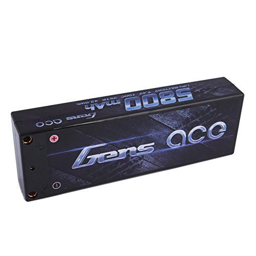 Gens ace 5800mAh 7.4V 100C 2S2P Hardcase Lipo Battery Pack 10# with 4.0mm Banana to Deans Plug Official Car Parts - Thumbnail 2