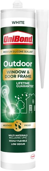 Unibond Premium Outdoor Window and Door Sealant White 392g Cartridge