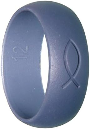 Silicone Wedding Rings by Mada Rings - Bands Designed for Active Lifestyles - Hypoallergenic, Medical-Grade Silicone - Perfect for Men (Dark Grey, 11 (20.6mm))