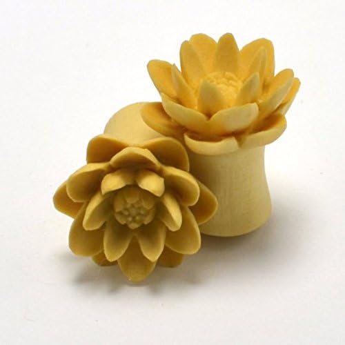 Water Lily Ear Gauge Plugs (4g) - Crocodile Wood
