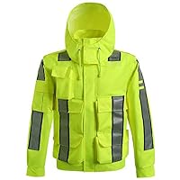 FGHYYE High Visibility Safety Reflective Raincoat Thick Waterproof Rainstorm Raincoat Set
