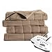 Sunbeam Soft Quilted Fleece Electric Heated Warming Blanket Queen Mushroom Washable Auto Shut Off 5 Heat Settings