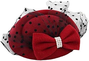 Pop Your DreamElegant Vintage Women Fascinator Hat Pillbox Cocktail Hair Clip with Bowknot Veil