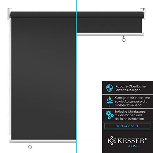 KESSER® Senkrechtmarkise Vertikalmarkise Balkonmarkise 160 x 240 cm Sichtschutz Sonnenschutz Seitenrollo Beschattung… – Bild 3