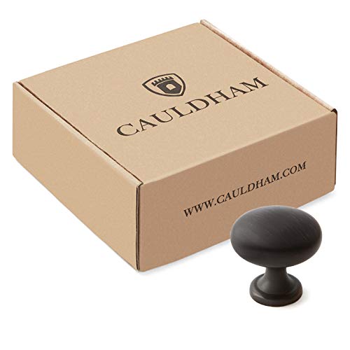 Cauldham 25 Pack Solid Round Kitchen Cabinet Knobs Pulls (1-1/8" Diameter) - Dresser Drawer/Door Hardware - Style R125 - Oil Rubbed Bronze - Thumbnail 3