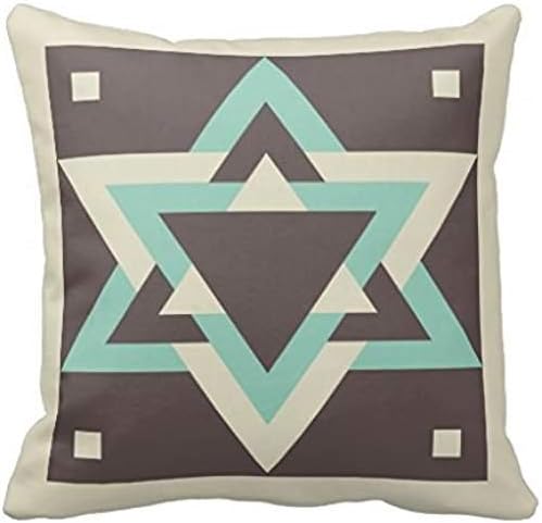 Tan Brown And Teal Blue Hexagram Throw Ra92b5d9241a74f3ebc043a77f31be11c I5fqz 8byvr Pillow Case