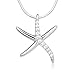 CHUVORA 925 Sterling Silver Cubic Zirconia CZ Starfish Pendant Necklace for Women, 18 inches - Nickel Free