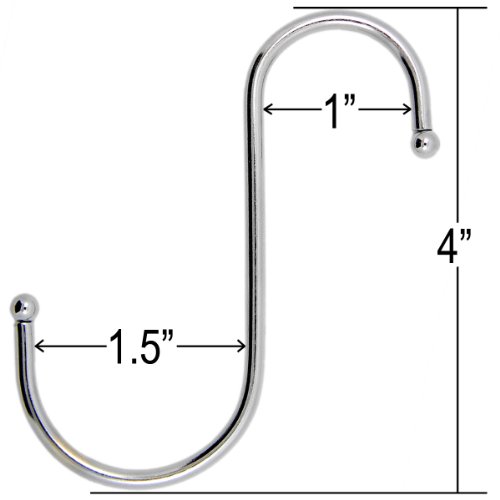 ShellsÂ® 10 Pack 4 Inches Silver Color S Shaped Metal Hooks Hangers For Home, Kitchen and Garage