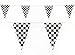 Checkered Flags Black and White 100’ FT Pennant Racing Banner | NASCAR Theme Party Decoration Plastic Flag | Race Car Parties Décor | Decorative Birthday BBQ Bar Hanging Accessories | 2-Pcs Banner Set