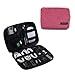 BAGSMART Electronics and Cable Organizer Travel Case for Phone, SD Card, Accessories Pink, Compact Tech Storage Bag