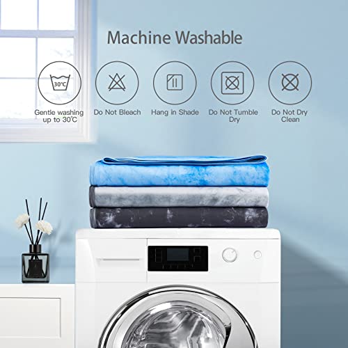 Elegear Cooling Summer Blanket, Cooling Fibres ARC-Chill 3.0 Q-MAX>0.5 Double-Sided Self-Cooling Summer Blanket for Better Sleep, Breathable And Lightness, 200×220cm, Tie Dye Grey