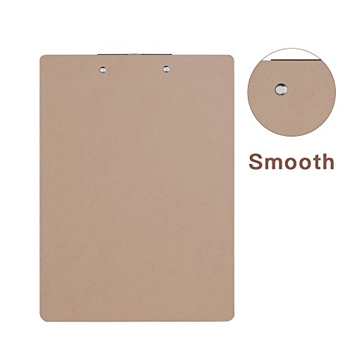 image for SUNEE Clipboard Low Profile Clip, Letter Size Hardboard (30 Pack), Lig
