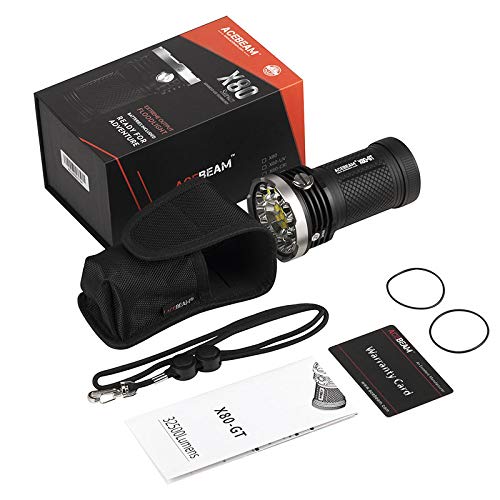 ACEBEAM X80 Flashlight 25000 Lumens 5-Color Light Beam Flashlights Included Batteries