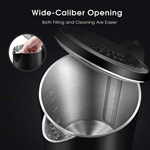 Habor Electric Kettle, 100% Stainless Steel Hot Water Water Boiler, 1500W 1.7L Fast Boiling Tea Water Heater, Auto Shut-Off Protection - Thumbnail 3
