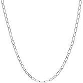 Savlano 925 Sterling Silver 3mm Solid Italian Diamond Cut Paperclip Link Chain Necklace With Gift Box For Women & Men - Made in Italy