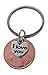 I Love You Heart Charm Layered Over 1996 Penny Keychain, 21 Year Anniversary Gift