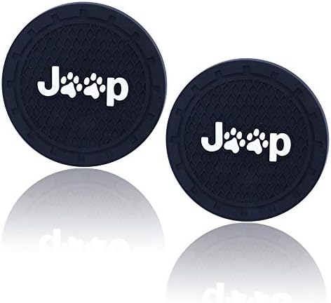 Anydream 2.75 Inch Diameter Oval Tough Cup Holder Coaster Insert Can for Jeep Grand Cherokee, Wrangler, Compass, Patriot (2 Pack with Dogpaw Logo)