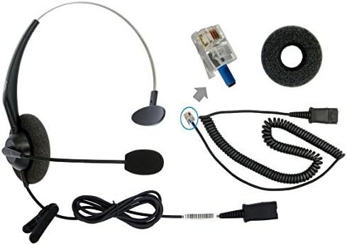 DailyHeadset Corded Office Phone Headset RJ9 cord for Yealink Grandstream Snom Panasonic IP Phone Corded Landline Telephones