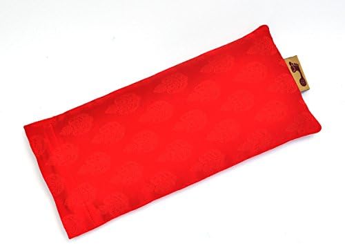 Barefoot Yoga Silk Eye Pillows - Indian Sari Designs with Flax Seed &amp; Lavender (Rami Red)
