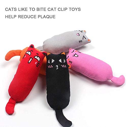 AUOKER Cat Squishy Toys, Cat Toy Suitable for Cat Small to Large Sizes Chewing Teeth Clean Pillow Scratch Pet Creative Catnip Teeth Grinding Chew Toys. Sturdy, Rich Colors - Set