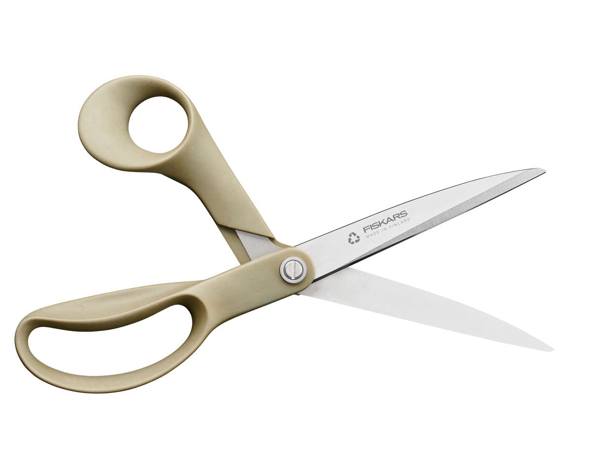 Fiskars Renew 1062542 Universal Scissors, Length: 25 cm, Recycled Stainless Steel/Plastic, Made from 100% Recyclable Materials, Gray