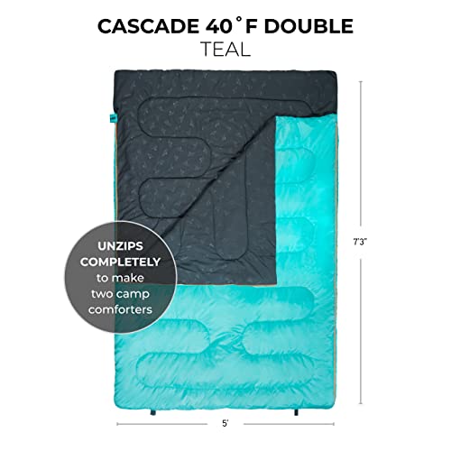 TETON Sports Cascade Double Sleeping Bag; Lightweight, Warm and