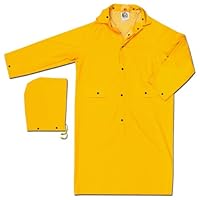 MCR Safety 200CL 49-Inch Classic PVC/Polyester Coat with Detachable Hood, Yellow, Large